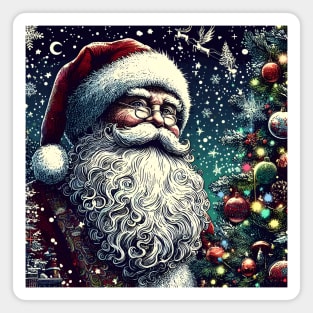 Captivating Christmas: Unleash Cheer with Unique Santa Claus Illustrations! Magnet